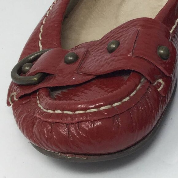 FRYE RED MOCCASINS LOAFER FLATS LEATHER 8M - Picture 14 of 15